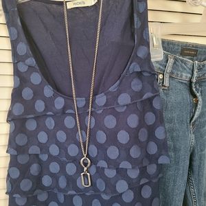 BOGO*  Ricki's sz M navy sleeveless layered top